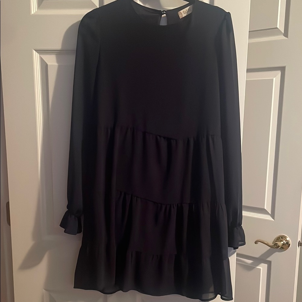 Elegant Black Tiered Dress